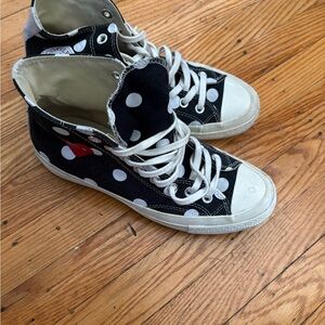 Comme des Garcons PLAY Converse Black Polka Dot High-Top Sneakers
